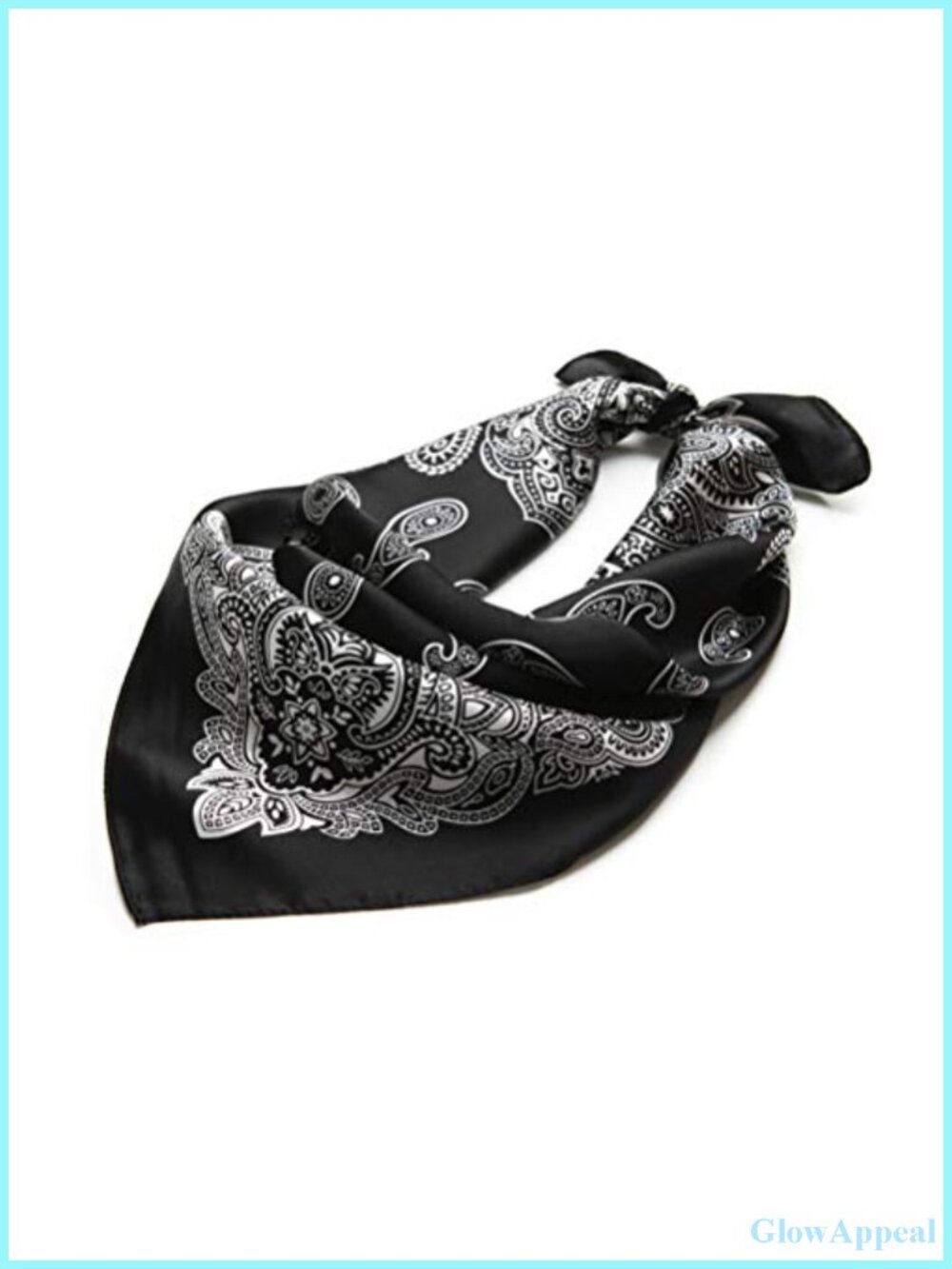 100% Real Mulberry Silk Square Scarf 21" x 21" Paisley Head Wrap Neck Scarf